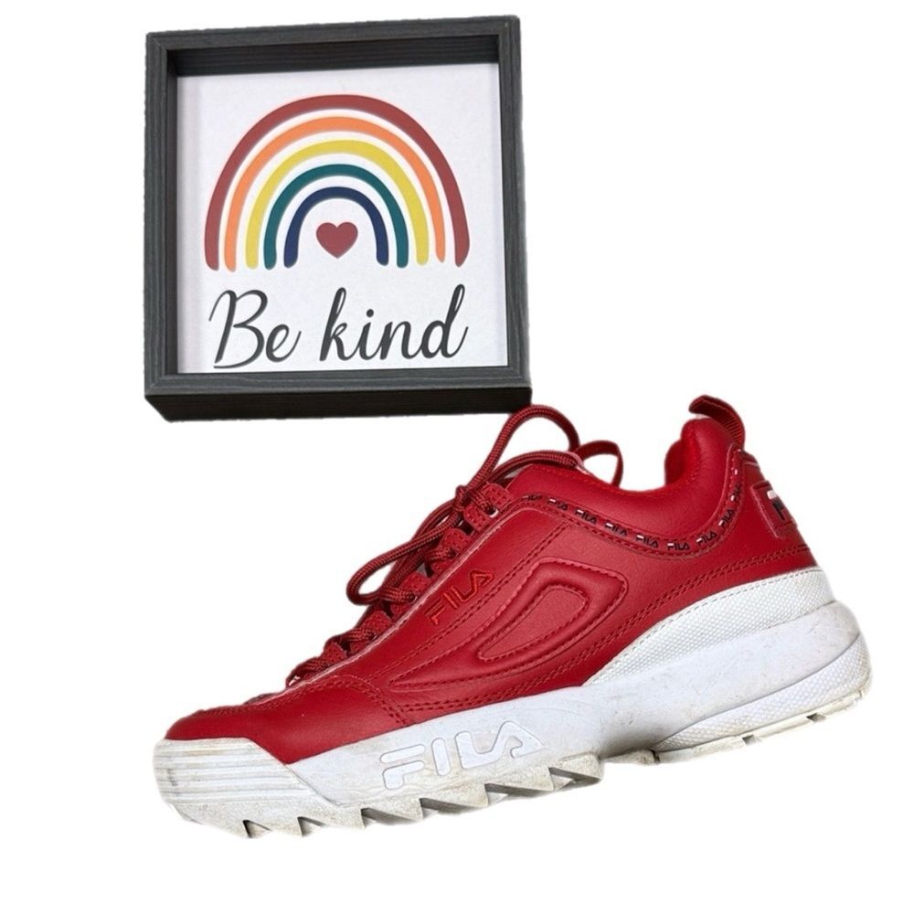 * Fila Red and White Women's Sneakers